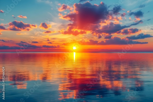 Spectacular Sunset Photo with Clouds Reflected in Water