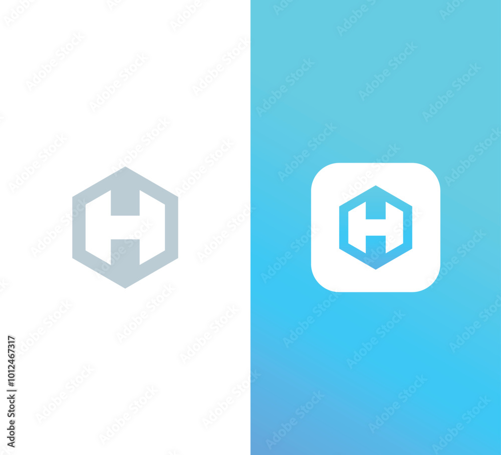 Obraz premium Hexagon Letter H Logo Design