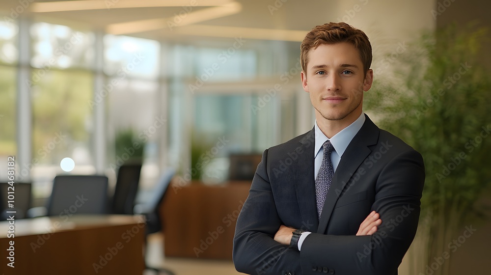 Portrait of a Confident Businessman in a Modern Office Setting Portrait of a Confident Businessman in a Modern Office Setting
