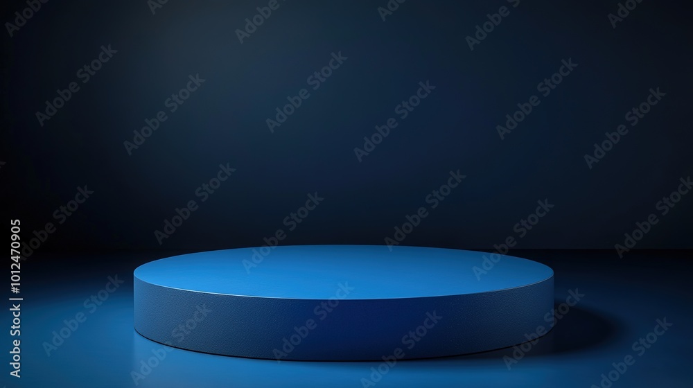 Round levitating blue podium or pedestals. Minimal background for product presentation. Mock up template for display. 3D rendering. Round levitating blue podium or pedestals. Minimal background for product presentation. Mock up template for display. 3D rendering.
