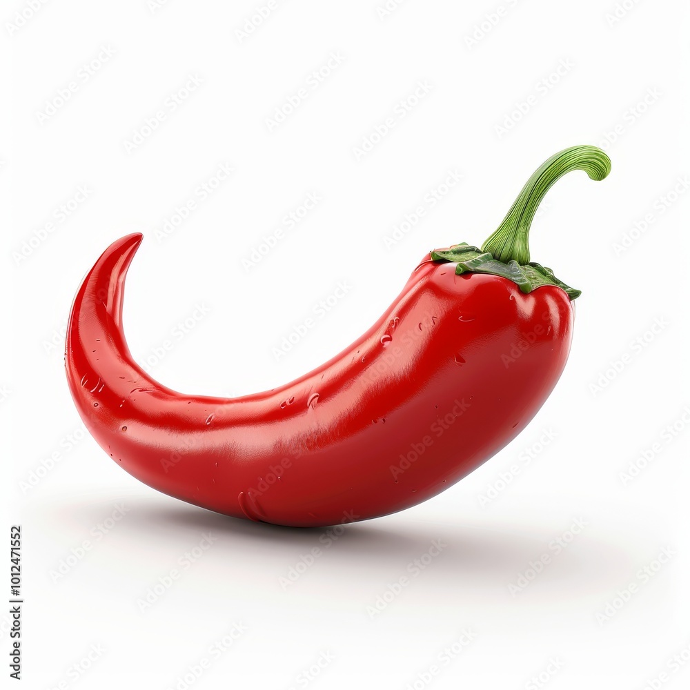 A red pepper is shown with its stem and the top of the pepper is visible A red pepper is shown with its stem and the top of the pepper is visible