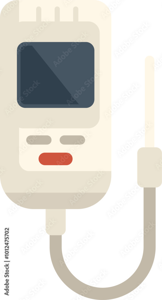 Digital thermometer measuring temperature icon in flat style on a white background