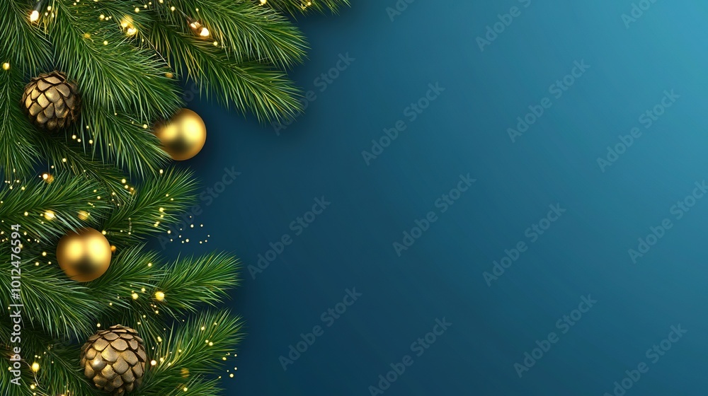 Holiday New Year and Merry Christmas Background with realistic Christmas tree Holiday New Year and Merry Christmas Background with realistic Christmas tree