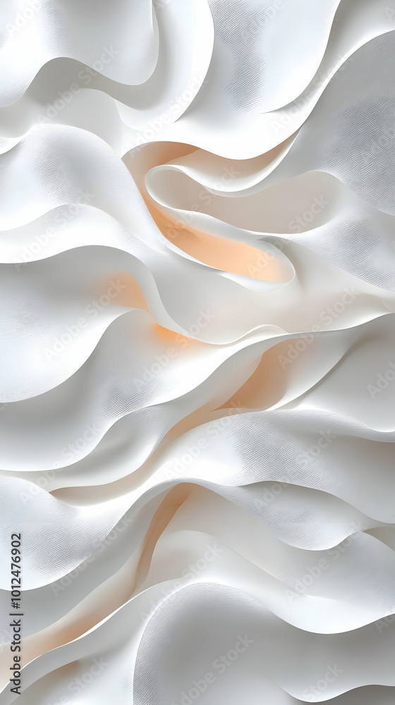 Fototapeta premium Abstract Background White Flowing Waves Illustration