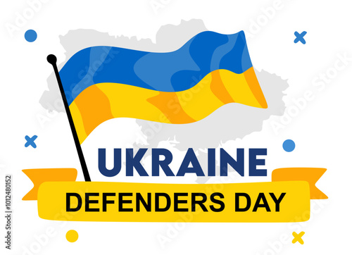 ukraine defenders day with ukrainian flag