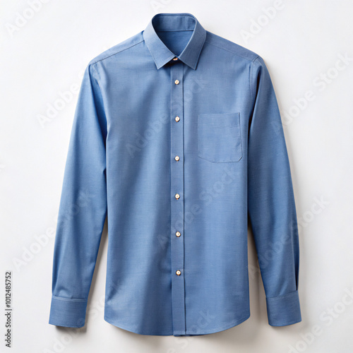 blue shirt isolated on white. clothing, shirt, fashion, jacket, clothes, dress, cloth, coat, suit, wear, cotton, garment, apparel, textile, collar, casual, button, t-shirt, sleeve, isolated, polo, sty