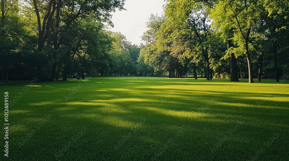 A Green Lawn Under a Canopy of Trees A Green Lawn Under a Canopy of Trees