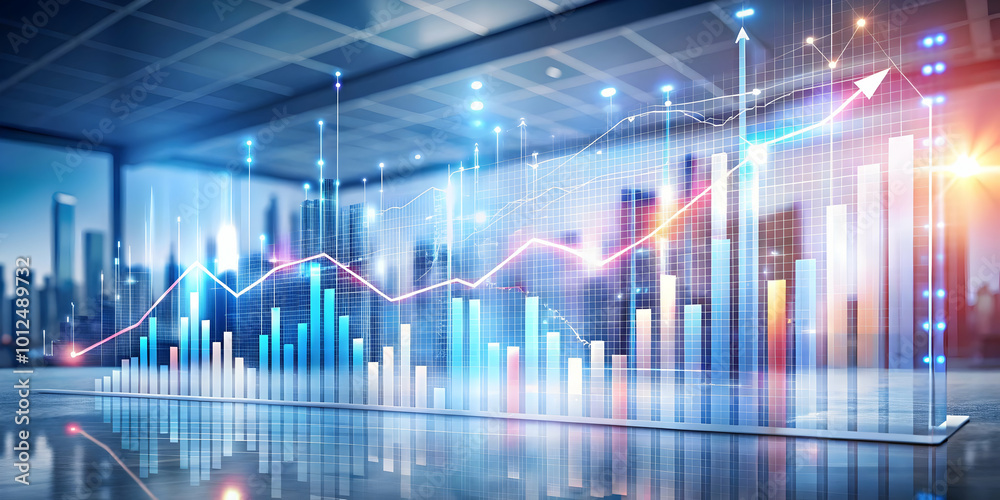 Abstract digital art with floating financial charts concept as A high resolution image featuring abstract digital art with floating holographic financial charts and graphs. The composition symbolizes Abstract digital art with floating financial charts concept as A high resolution image featuring abstract digital art with floating holographic financial charts and graphs. The composition symbolizes