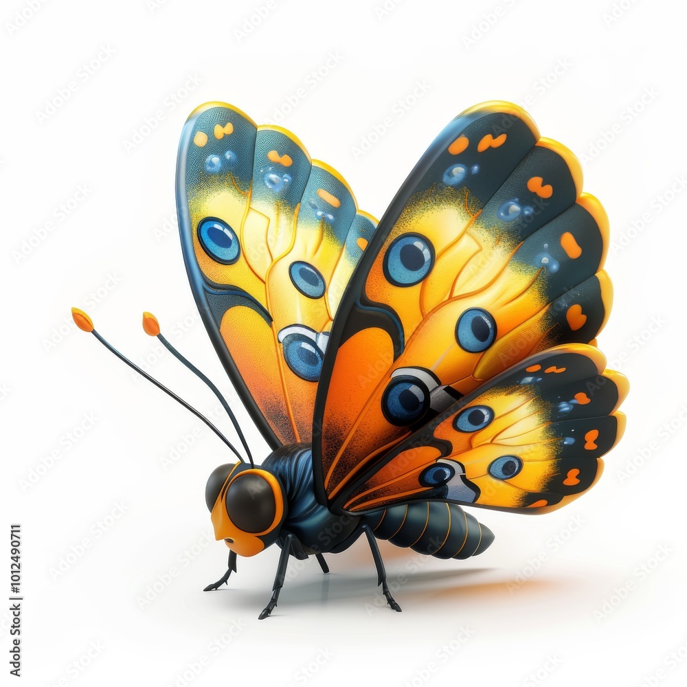 A colorful butterfly with black A colorful butterfly with black