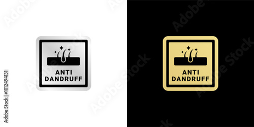 Anti dandruff icon or Anti dandruff label vector isolated. Anti dandruff label or Anti dandruff seal vector isolated. Anti dandruff label for packaging design element.