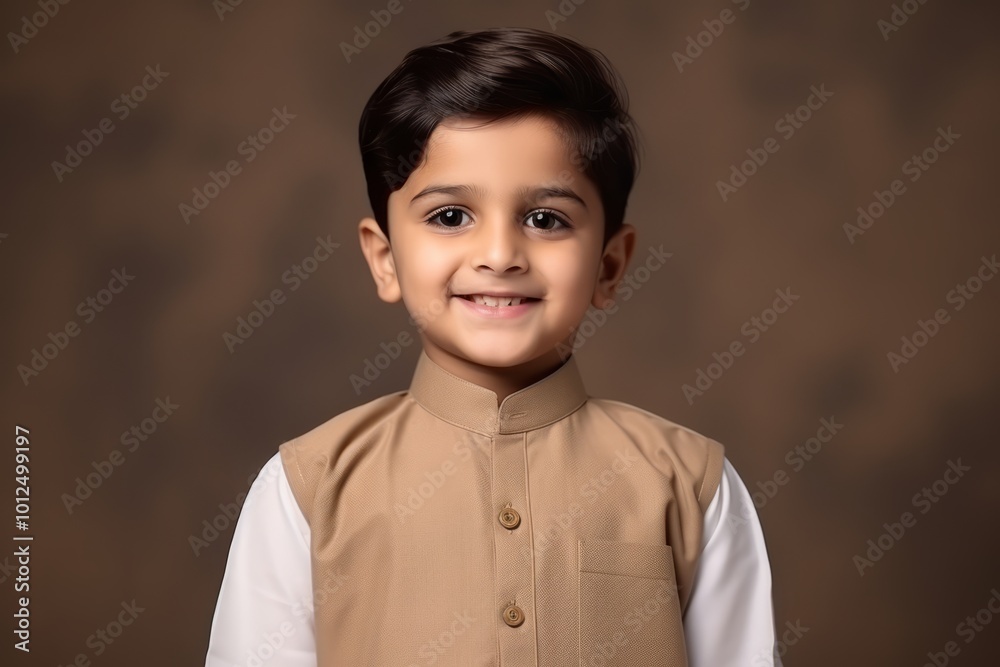 Portrait of a cute little boy wearing traditional clothing and looking at camera Portrait of a cute little boy wearing traditional clothing and looking at camera
