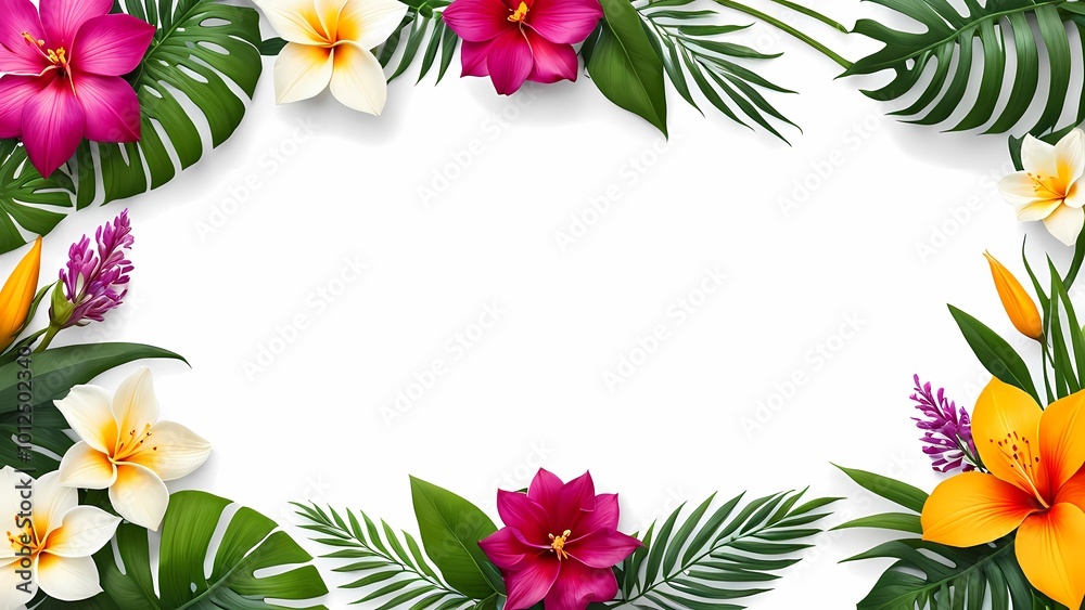 frame of colorful flowers frame of colorful flowers