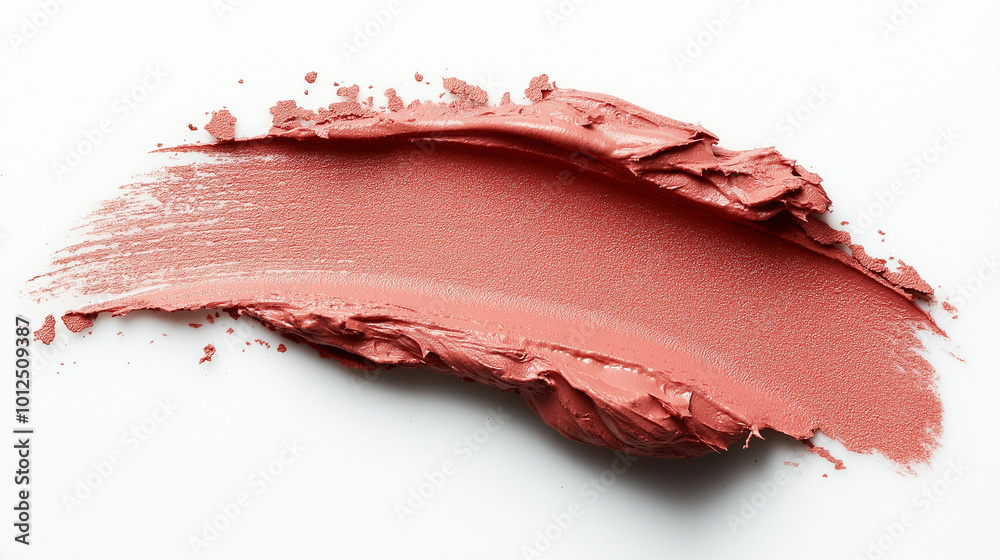 a single, elegant swatch of baby coral lipstick on white background, with soft color gradients and subtle sheen to highlight the texture and glossiness of lip makeup a single, elegant swatch of baby coral lipstick on white background, with soft color gradients and subtle sheen to highlight the texture and glossiness of lip makeup