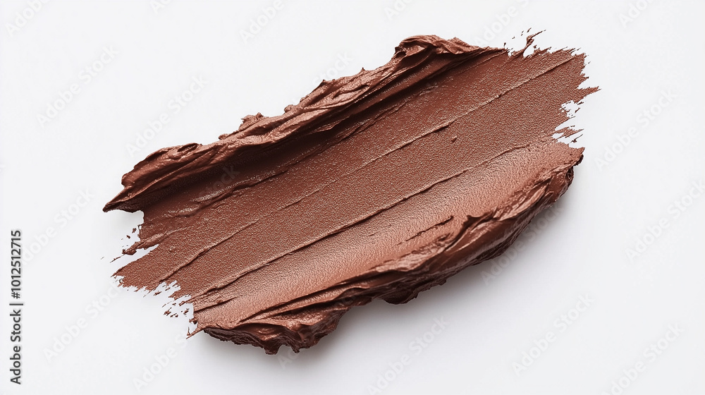 a single, elegant swatch of dusty coffee lipstick on white background, with soft color gradients and subtle sheen to highlight the texture and glossiness of lip makeup a single, elegant swatch of dusty coffee lipstick on white background, with soft color gradients and subtle sheen to highlight the texture and glossiness of lip makeup
