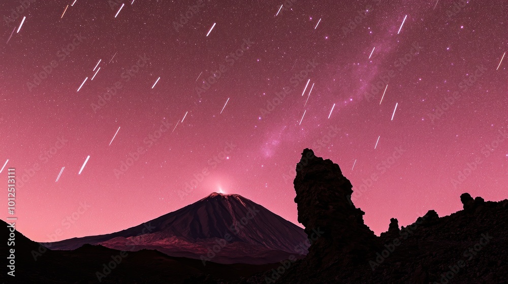 Volcano under a Starry Sky Volcano under a Starry Sky