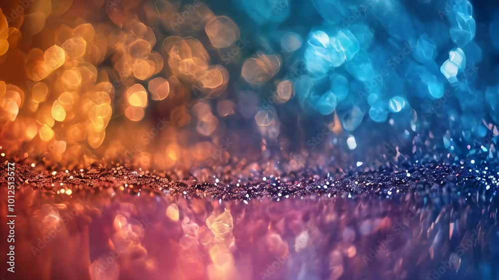A mesmerizing abstract background featuring a gradient of colorful glitter and bokeh lights, creating a magical and festive atmosphere.