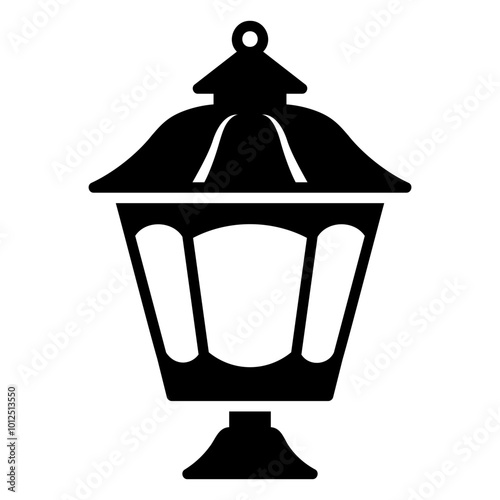 Lantern lamp icon for lighting in vintage style