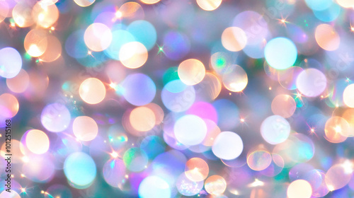 Magical Dreamy Background with Soft Pastel Colors and Shimmering Bokeh Effects