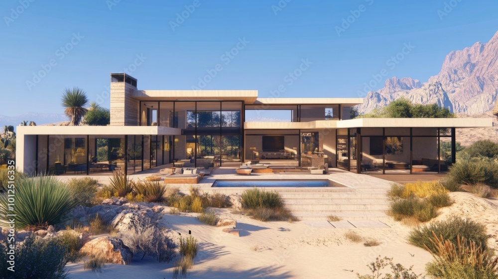 Modern Desert House with Pool and Mountain Views Modern Desert House with Pool and Mountain Views