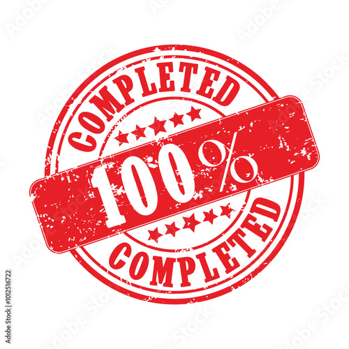 Completed rubber ink stamp vector isolated on a white background
