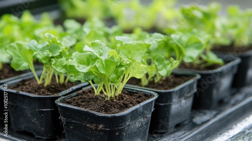 Green Seedlings in Pots