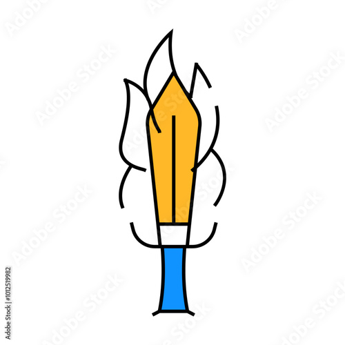 burning sword line icon vector. burning sword sign. isolated symbol illustration