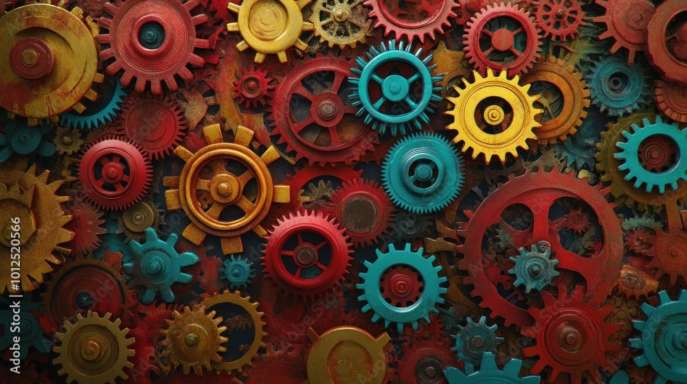 Colorful Interlocking Gears Colorful Interlocking Gears