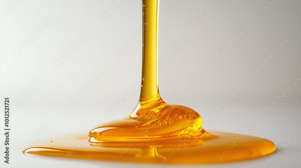 close-up, front view, the image of honey dripping on a white background close-up, front view, the image of honey dripping on a white background
