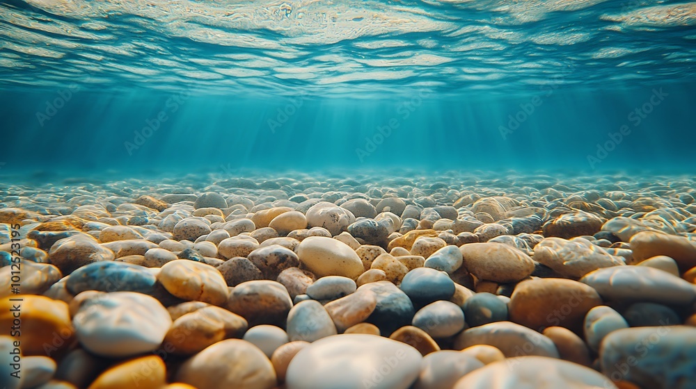 Beautify clear deep waters with smooth river rocks