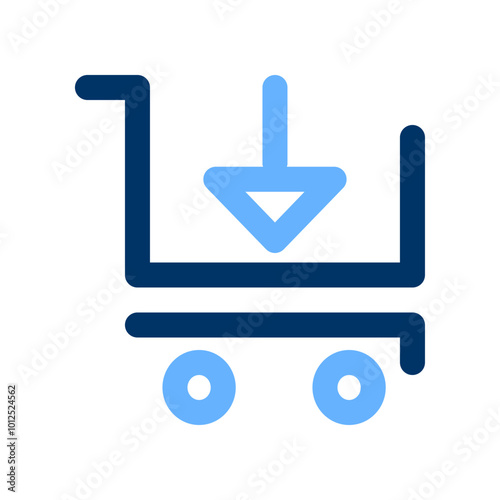 Add to cart icon symbol for business in pictogram color outline editable stroke illustration