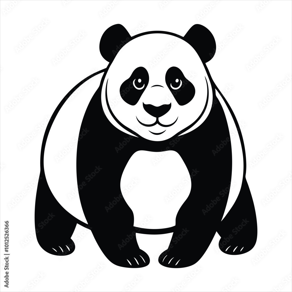 Naklejka premium Panda silhouette vector
