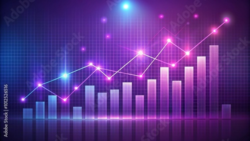 Financial graph background on purple background