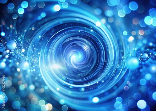 Abstract Blue Spiral Background with Bokeh Effect for Creative Designs and Visuals