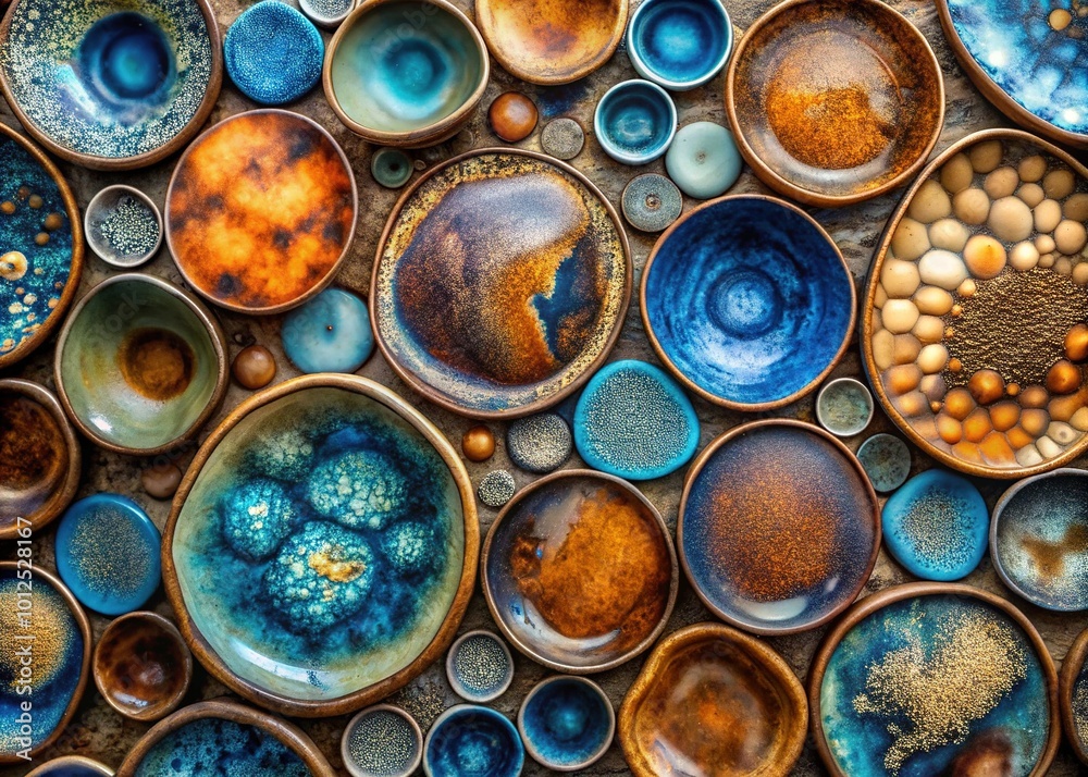 Abstract Ceramic Background in Blue and Brown Tones - Drone Photography Abstract Ceramic Background in Blue and Brown Tones - Drone Photography