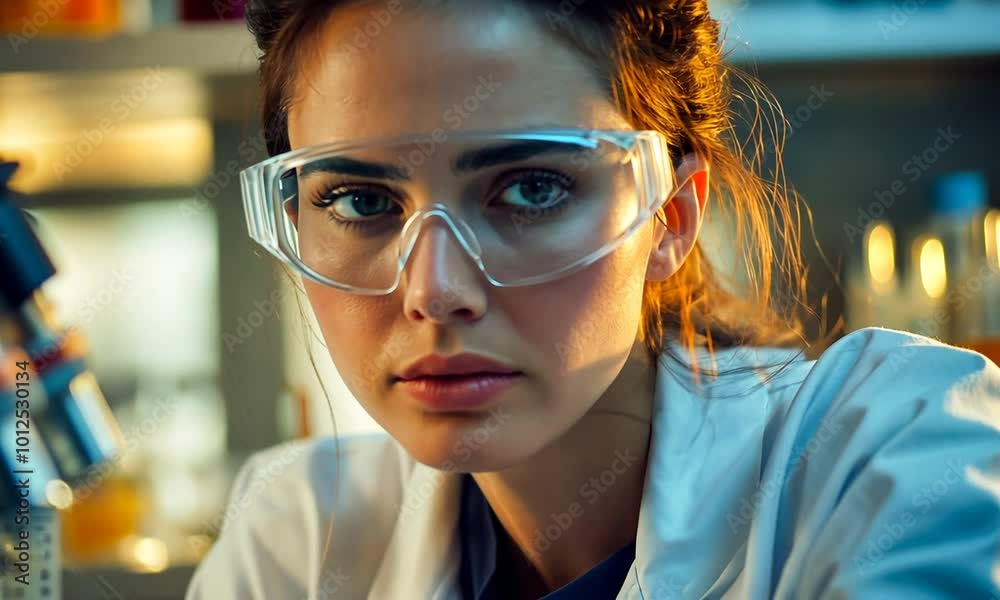 Scientist Using Microscope for Vaccine Research Scientist Using Microscope for Vaccine Research
