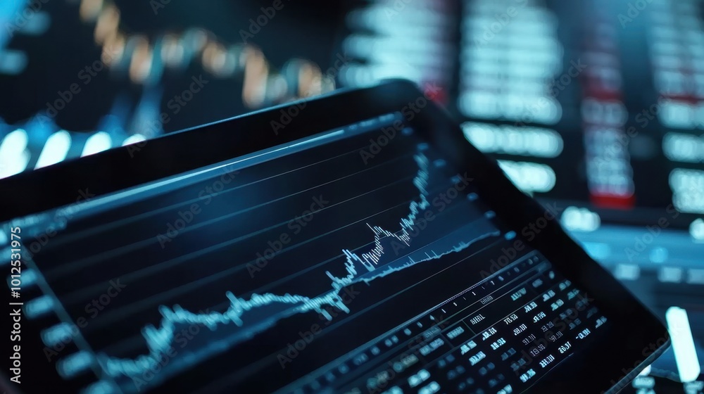 Financial Data Analysis on Digital Tablet Screen Financial Data Analysis on Digital Tablet Screen