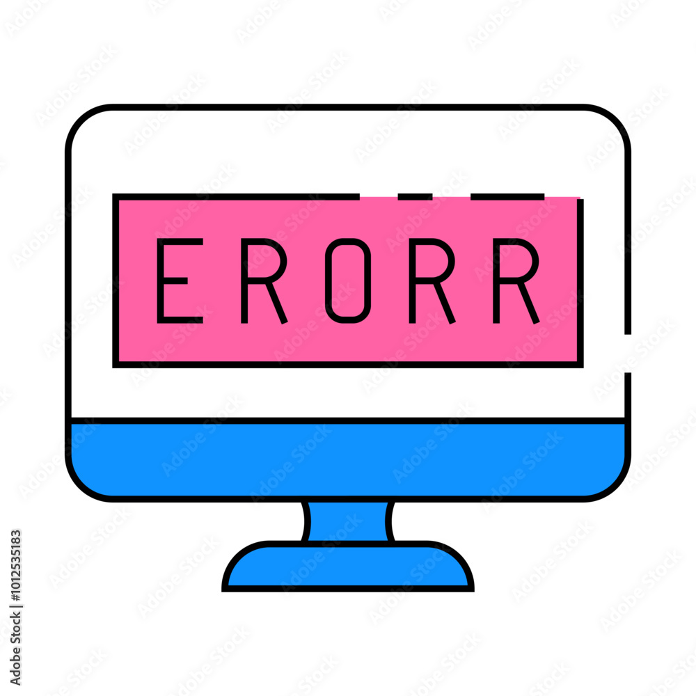 error operating system line icon vector. error operating system sign. isolated symbol illustration error operating system line icon vector. error operating system sign. isolated symbol illustration