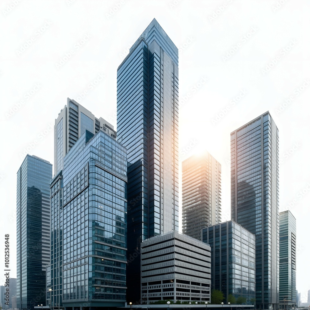 Modern skyscrapers by the waterfront Modern skyscrapers by the waterfront