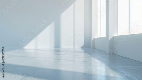 Bright Minimalist Interior with Soft Shadows and Light
