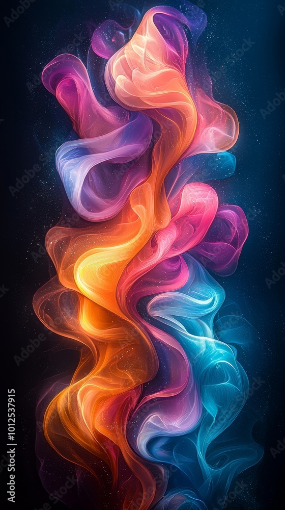 Vibrant Abstract Swirls in Neon Colors Vibrant Abstract Swirls in Neon Colors