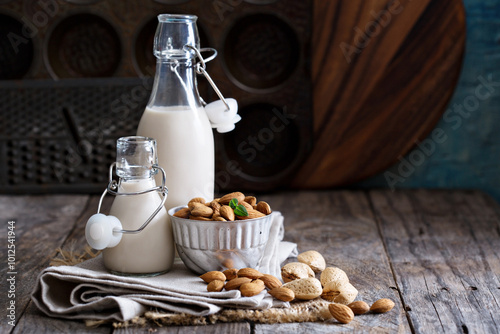 Almond nut vegan milk