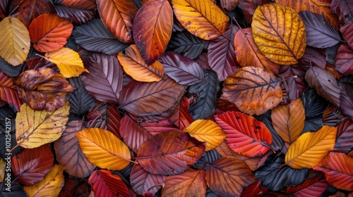 Wallpaper Mural Colorful Autumn Leaves on Forest Floor Torontodigital.ca