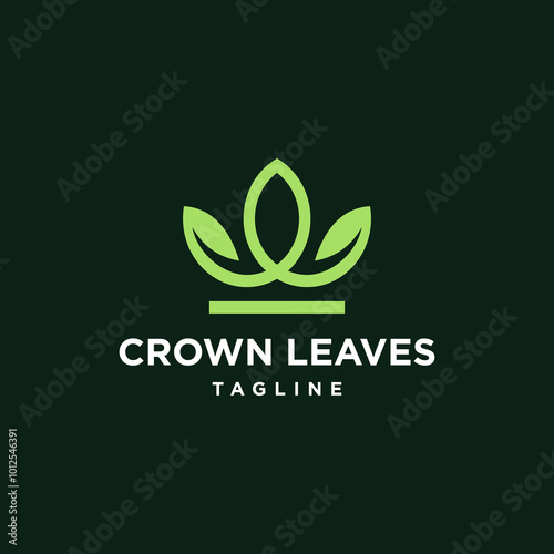 Vector logo icon crown leaf