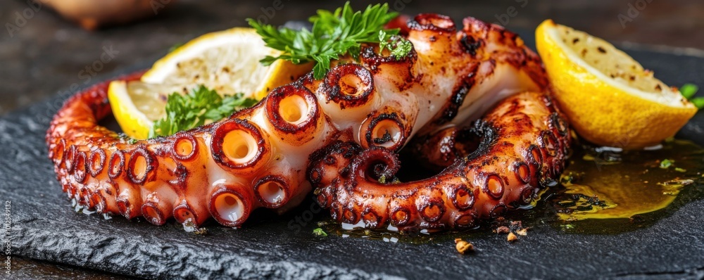 Grilled Octopus with Charred Lemon Wedges and Olive Oil A Simple, Delicious Recipe for Seafood Lovers Grilled Octopus with Charred Lemon Wedges and Olive Oil A Simple, Delicious Recipe for Seafood Lovers