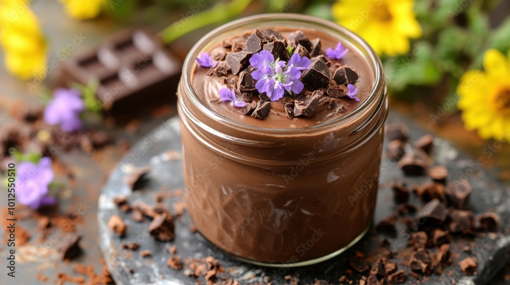 Indulge in the Richness of Homemade Chocolate Mousse Topped with Crunchy Cocoa Nibs, a Delicious Dessert Perfect for Any Occasion, Made with Premium Ingredients and Passion for Flavor Indulge in the Richness of Homemade Chocolate Mousse Topped with Crunchy Cocoa Nibs, a Delicious Dessert Perfect for Any Occasion, Made with Premium Ingredients and Passion for Flavor