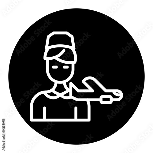 Air Hostess Vector Icons