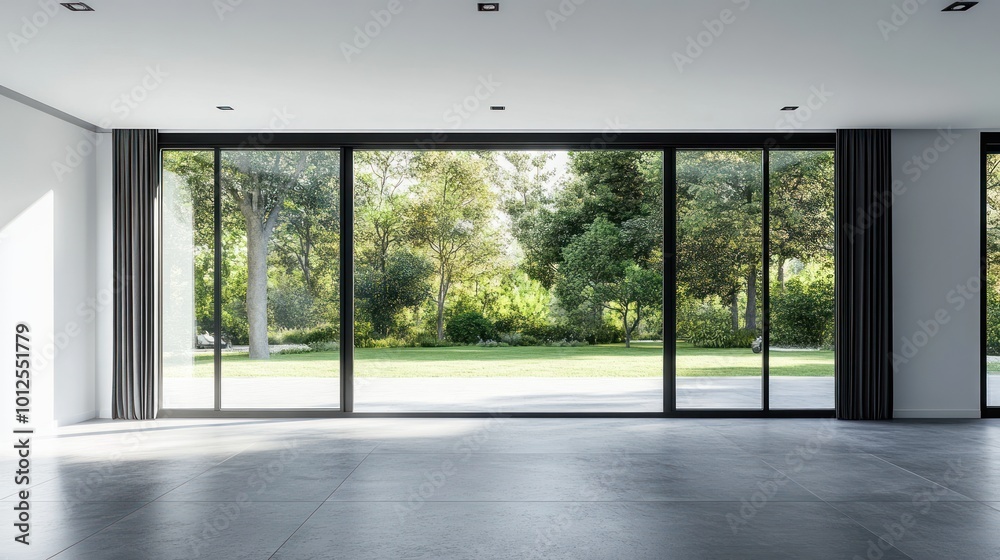 Fototapeta premium Modern House with Large Glass Doors