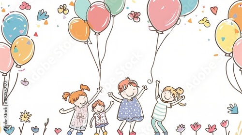 Children's Day Simple Hand Drawn Background - a charming and festive visual. The simple hand drawn backdrop for Children's Day is full of joy and creativity