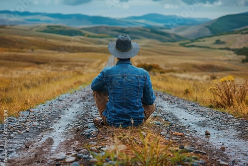 Environmental Crossroads: Man Deciding Best Path for Protection photo