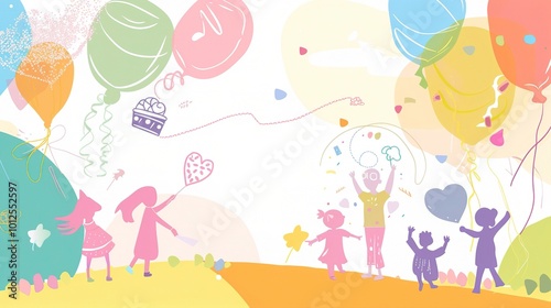 Children's Day Simple Hand Drawn Background - a charming and festive visual. The simple hand drawn backdrop for Children's Day is full of joy and creativity